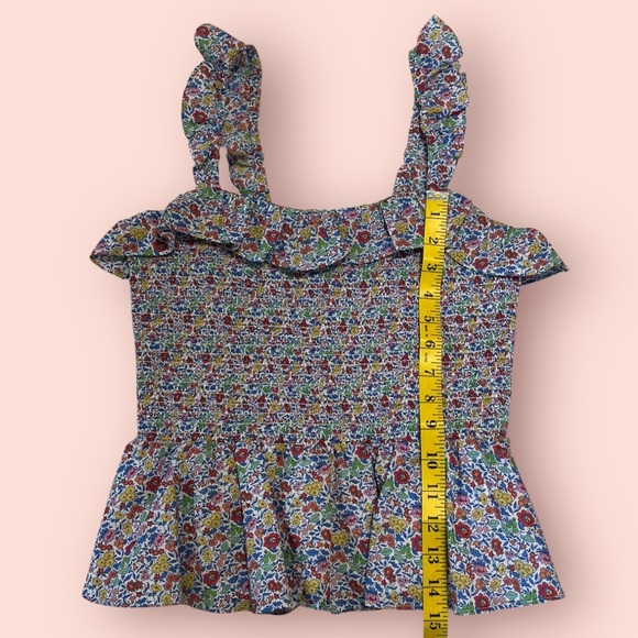 J.Crew Liberty Fabric Smocked Floral Richmond Top Size Small - Picture 7 of 8